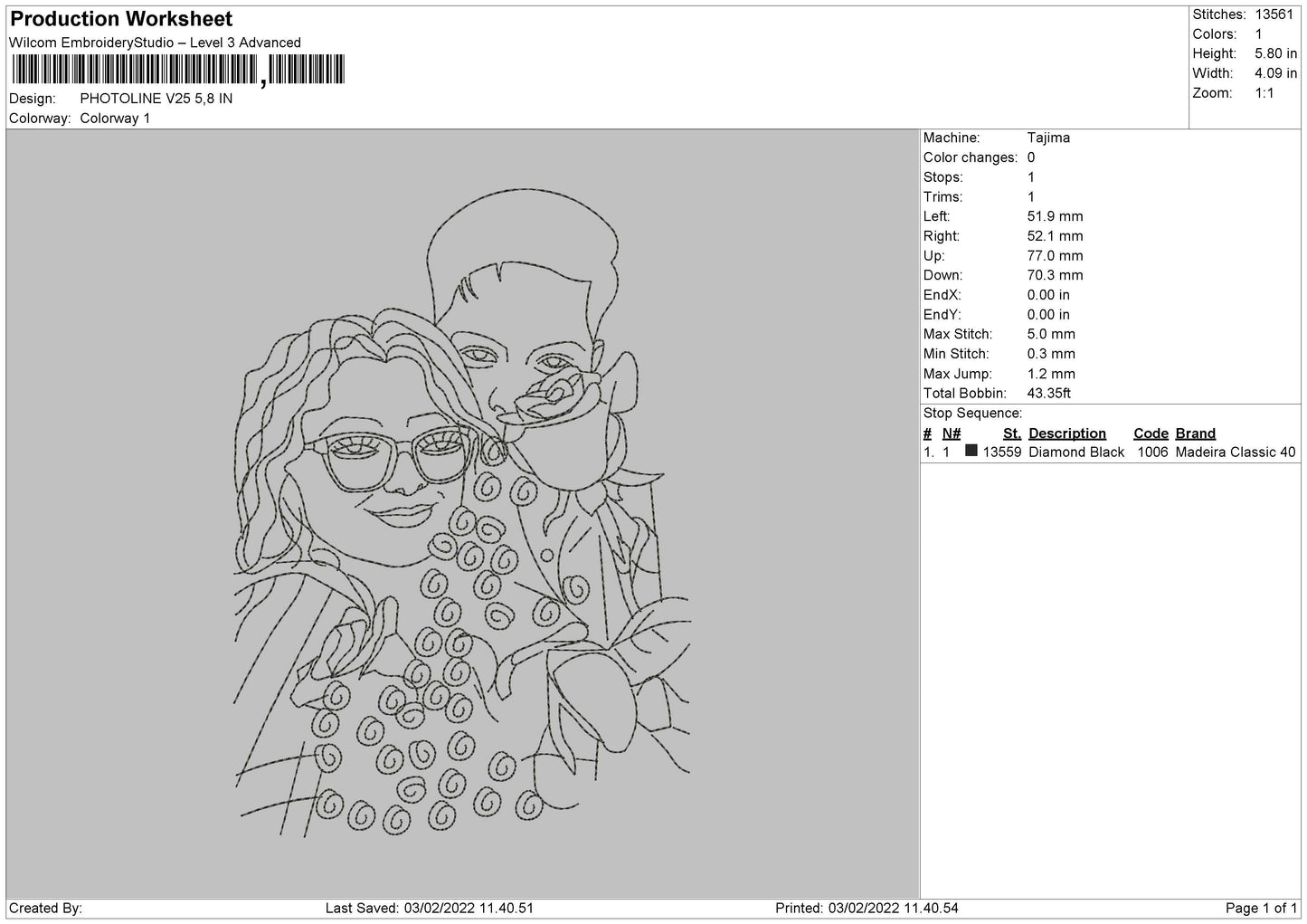 Photoline v25 Embroidery File 4 size