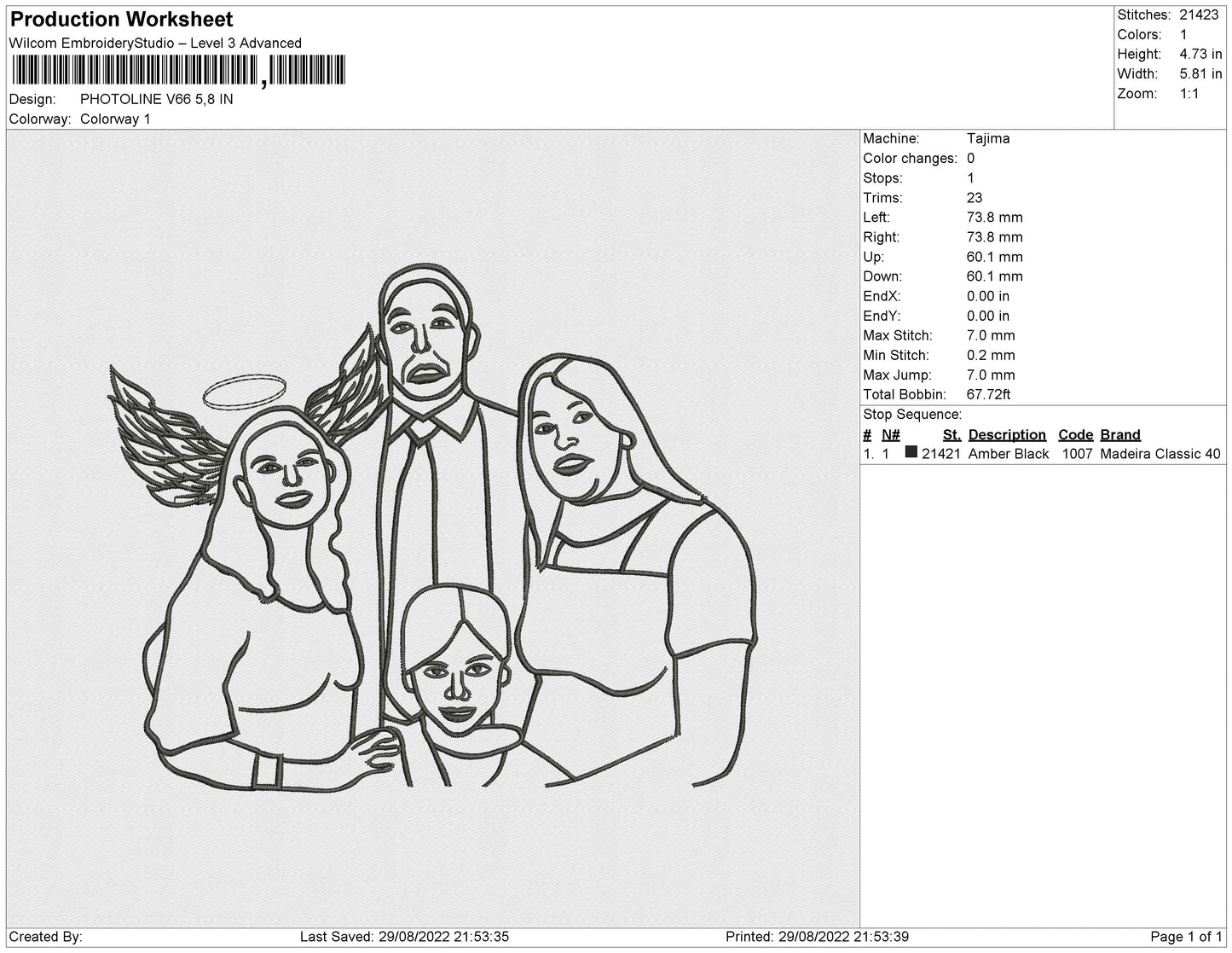Photoline V66 Embroidery File 5 sizes