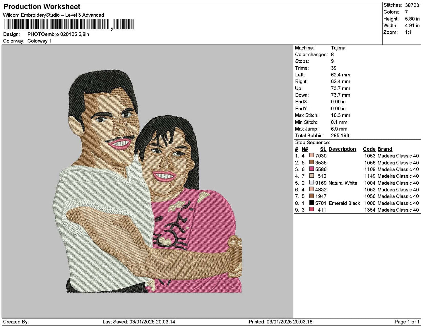 Photoembro 0201 Embroidery File 6 sizes