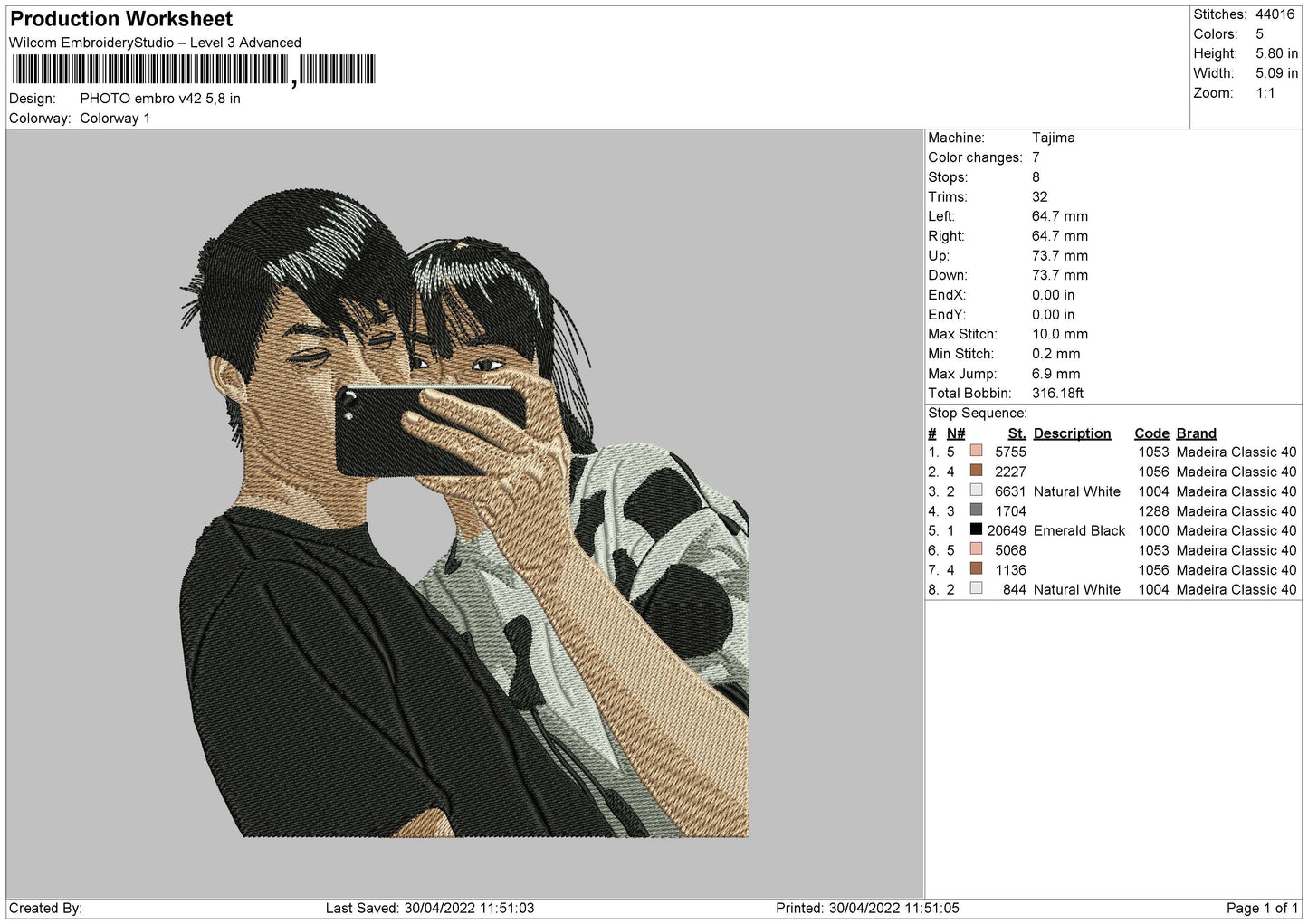 Photoembro V42 Embroidery File 4 size