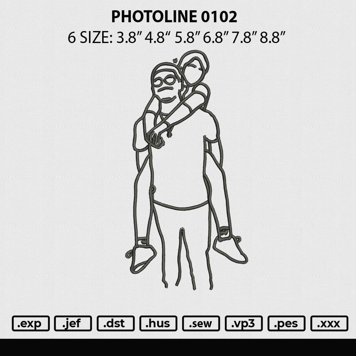 Photoline 0102 Embroidery File 6 sizes