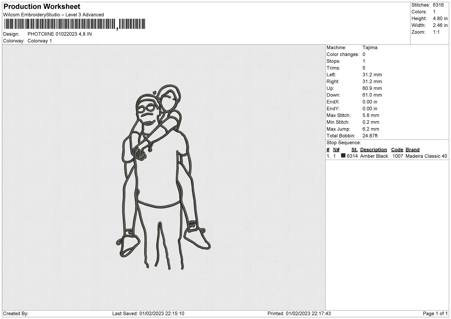 Photoline 0102 Embroidery File 6 sizes