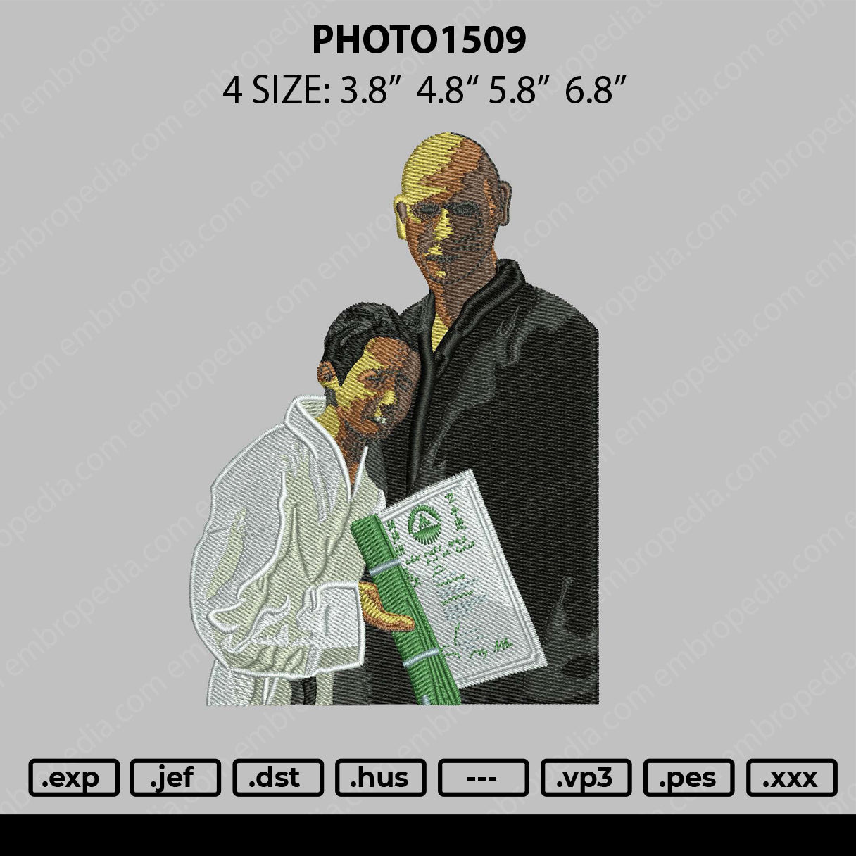 Photo1509 Embroidery File 4 size