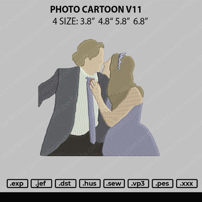 Photo Cartoon V11 Embroidery File 4 size
