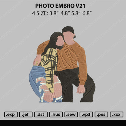 Photo Embro V21 Embroidery File 4 size