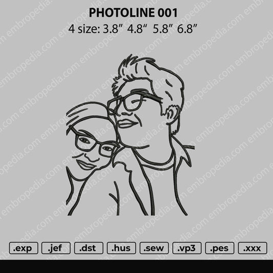 Photoline 001 Embroidery File 4 size