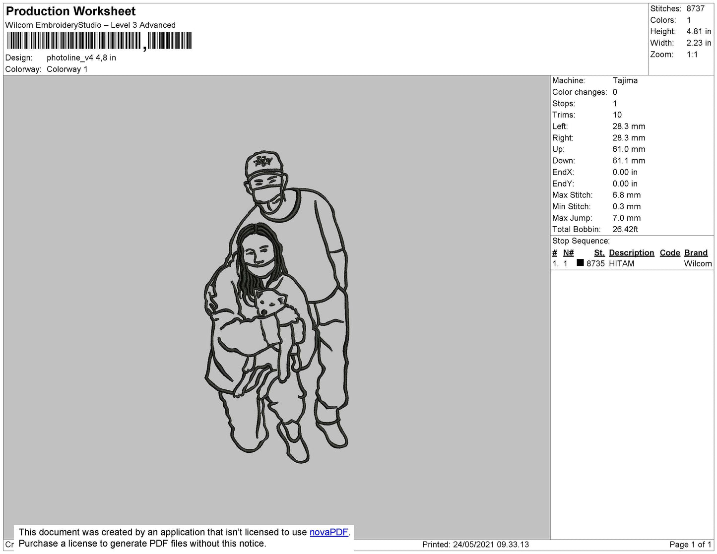 Photoline Embroidery File 4 size