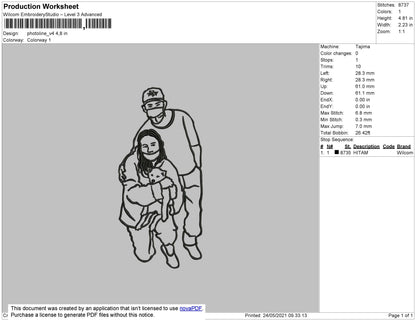 Photoline Embroidery File 4 size