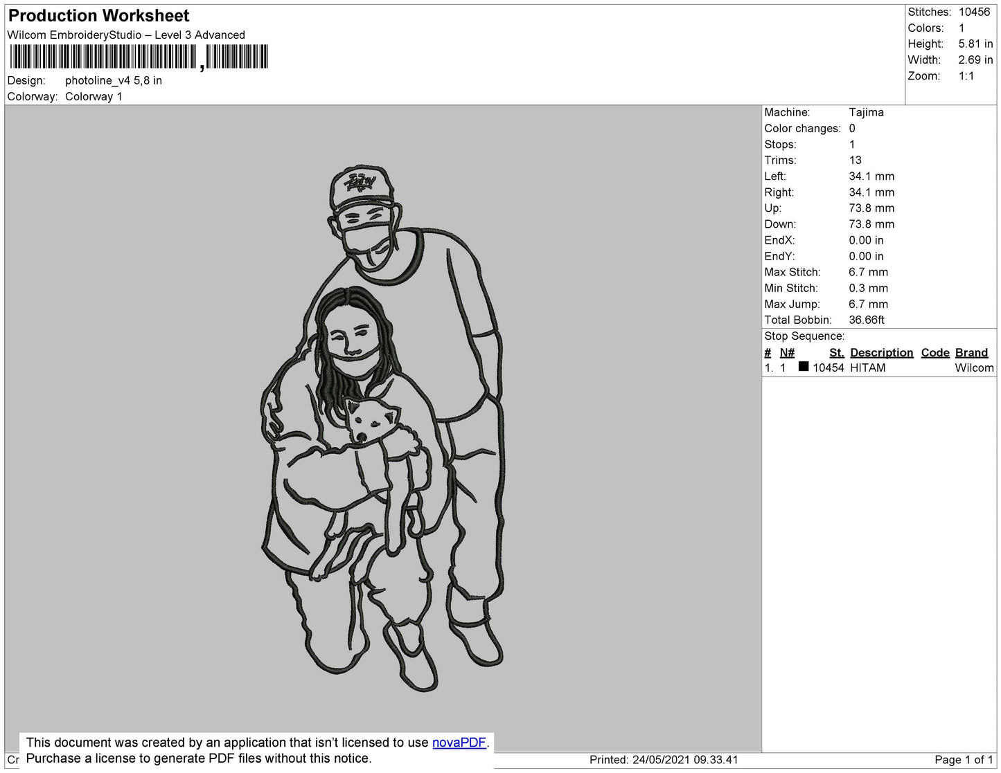 Photoline Embroidery File 4 size