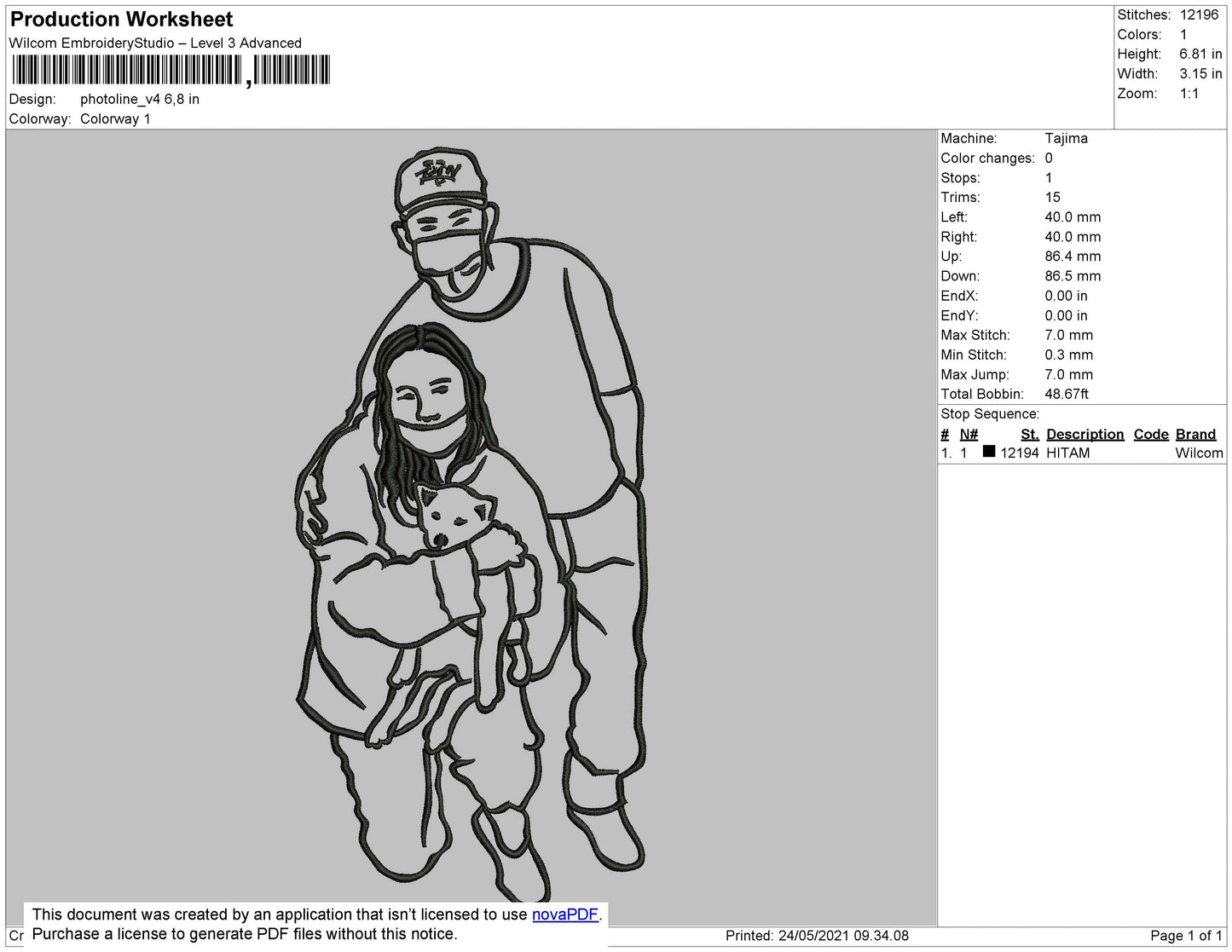 Photoline Embroidery File 4 size