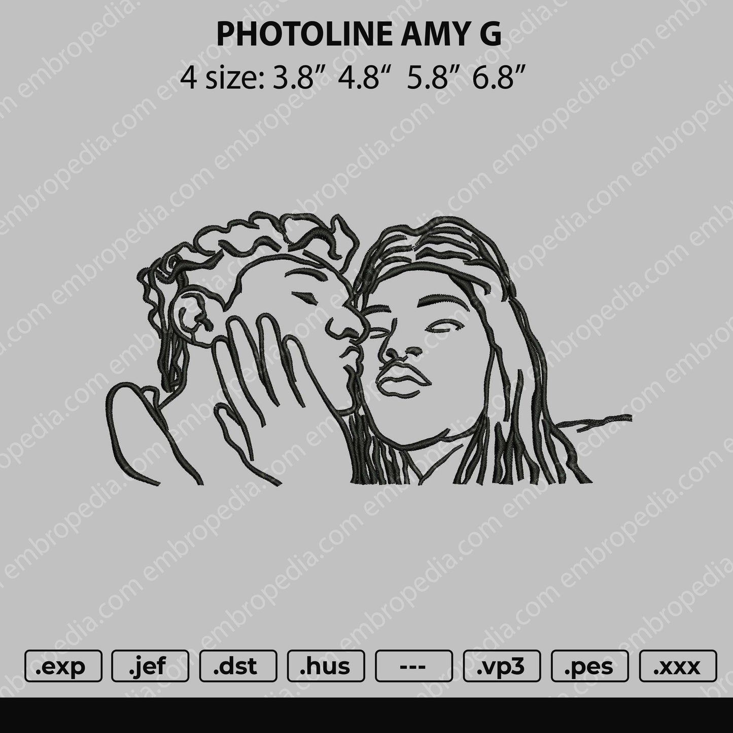 Photoline Amy G Embroidery File 4 size