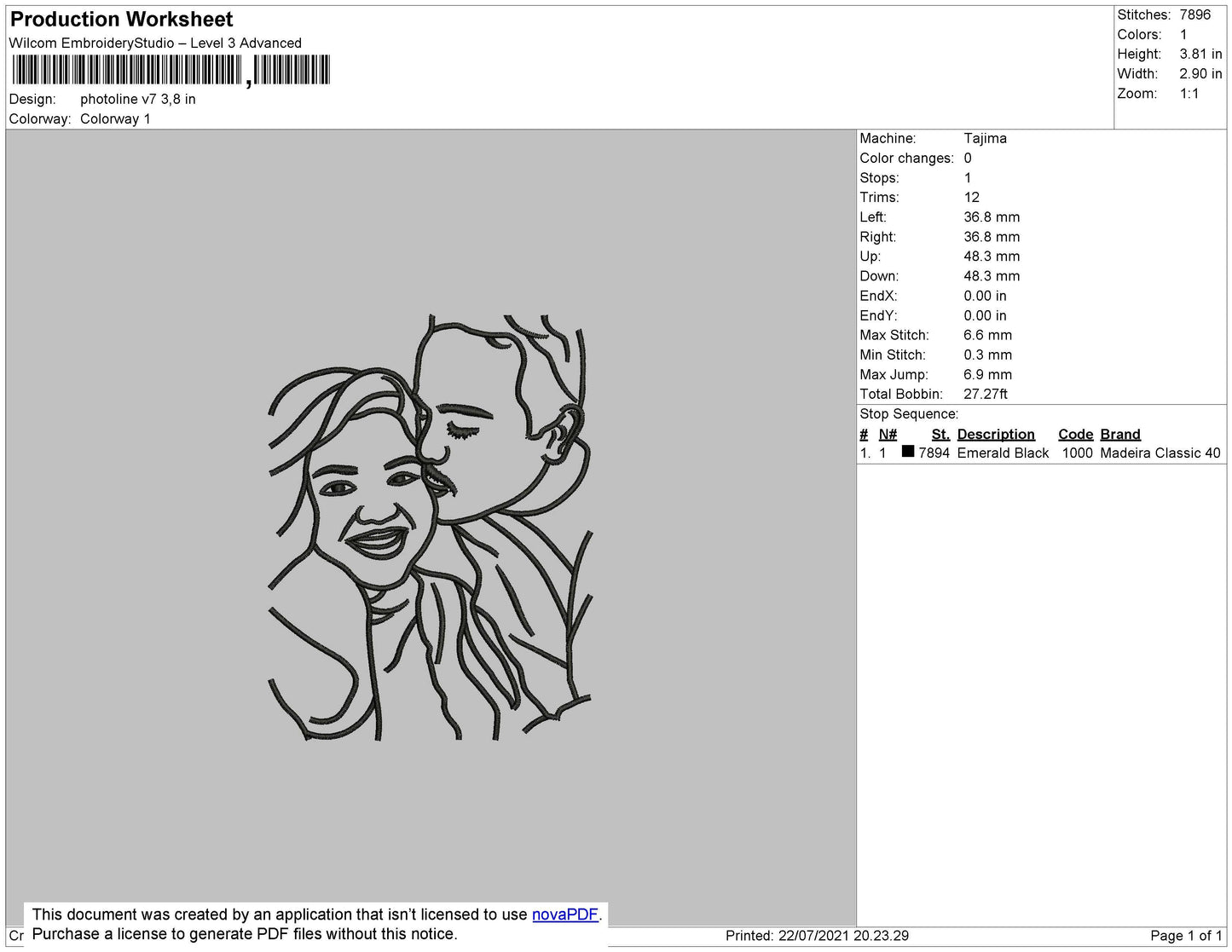Photoline V7 Embroidery File 4 size