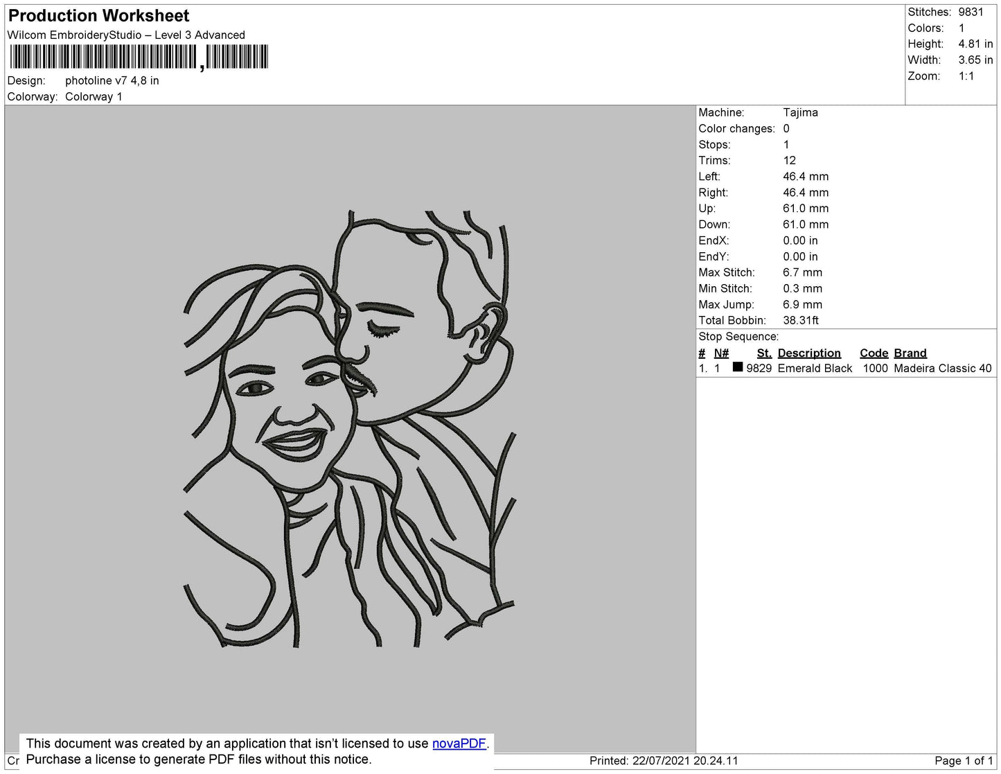 Photoline V7 Embroidery File 4 size