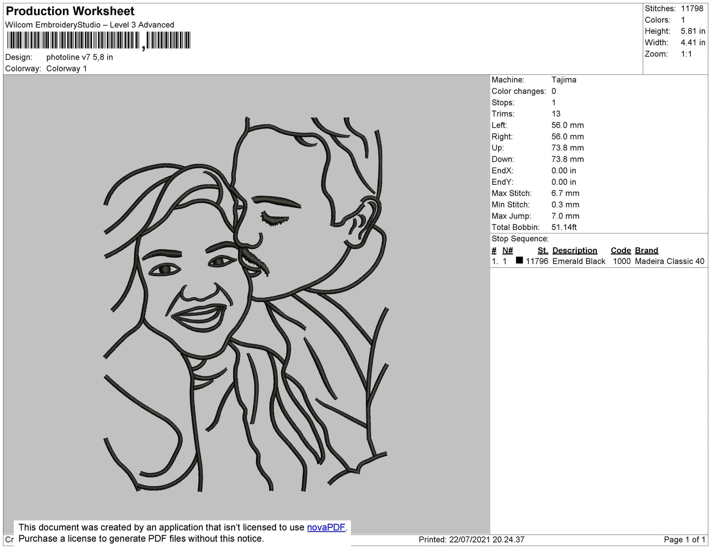 Photoline V7 Embroidery File 4 size