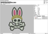Bunny Skull Embroidery File 6 sizes