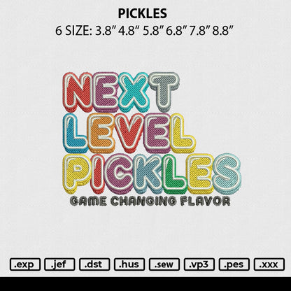 Pickles Embroidery File 6 sizes