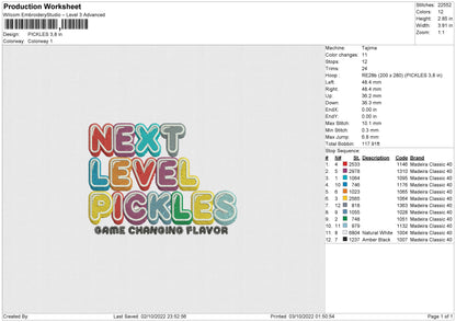 Pickles Embroidery File 6 sizes