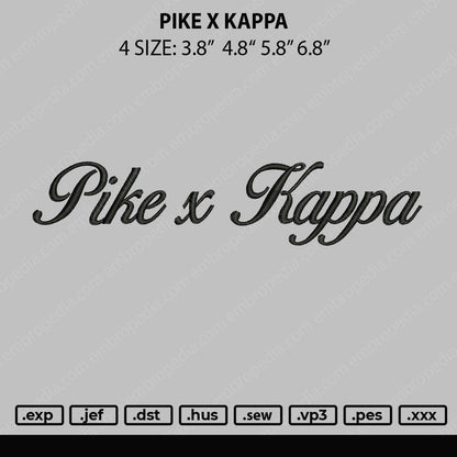 Pike X Kappa Embroidery File 4 size