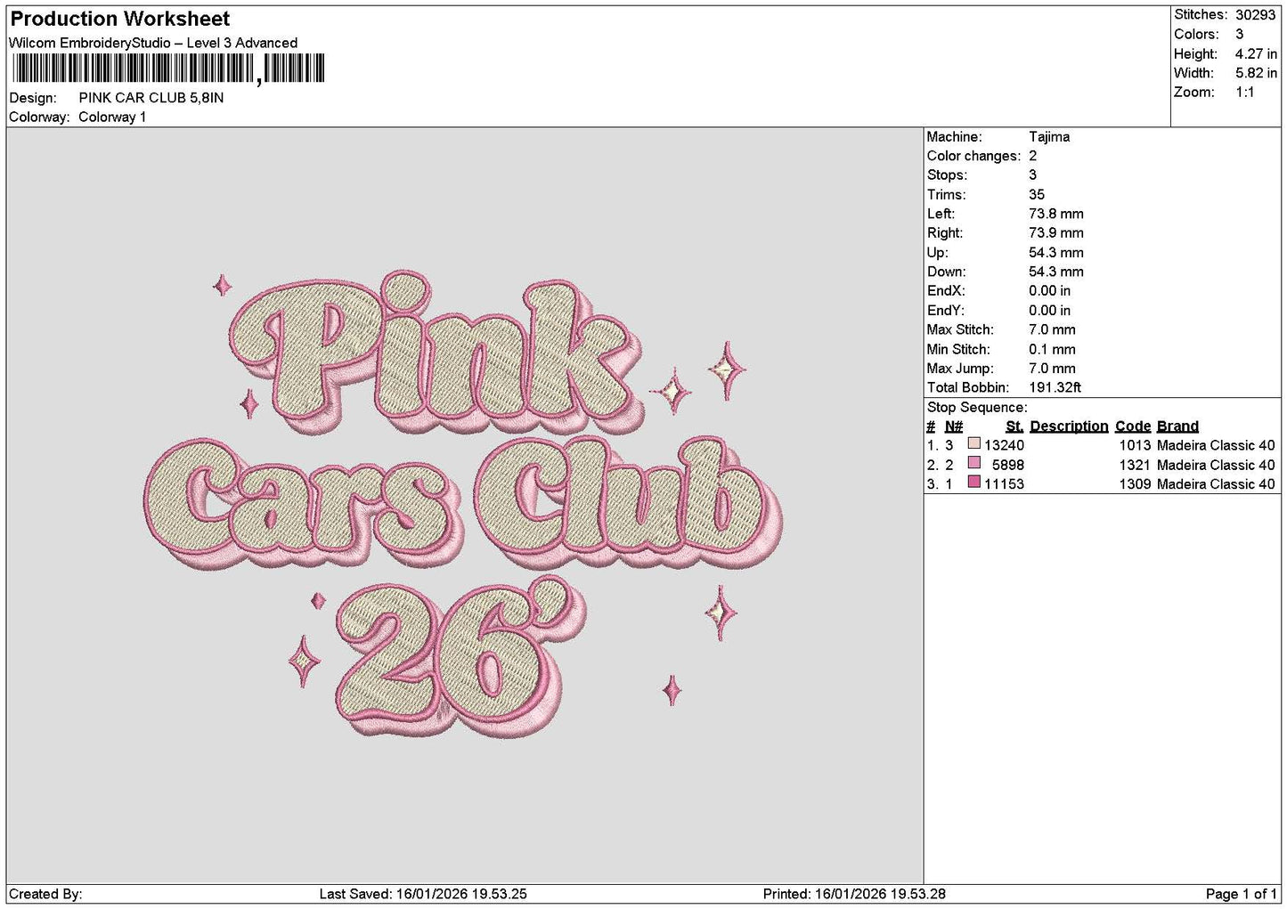 Pinktext 1601 Embroidery File 6 sizes