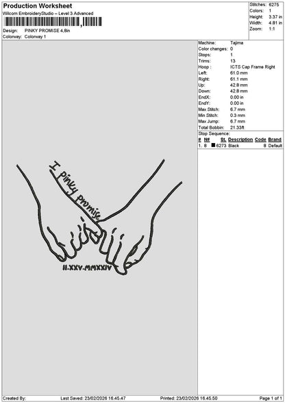 Promise Hands 2302 Embroidery File 6 sizes