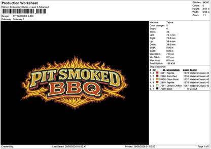 Smokedtext 2805 Embroidery File 6 sizes