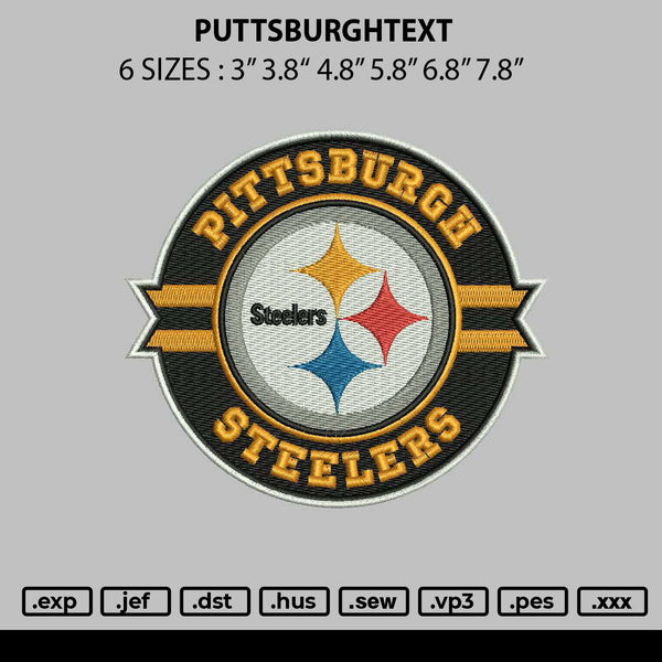 Pittsburghtext Embroidery File 6 sizes