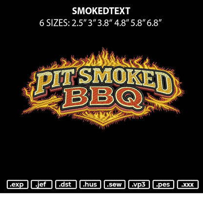 Smokedtext 2805 Embroidery File 6 sizes
