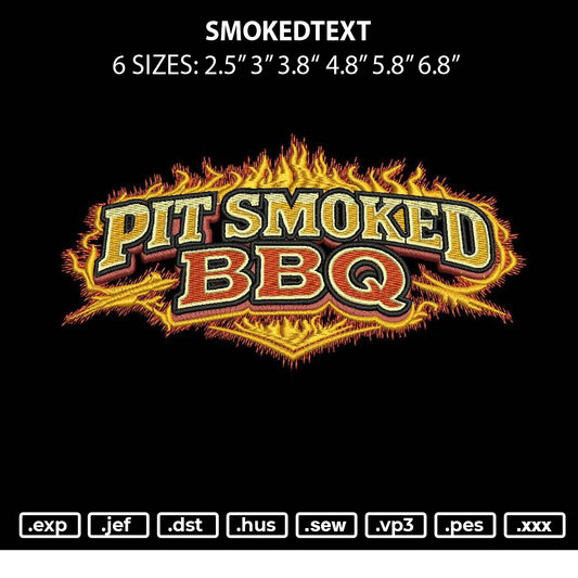 Smokedtext 2805 Embroidery File 6 sizes