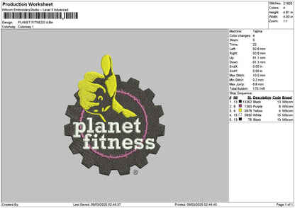 Fitnesstext Embroidery File 6 sizes