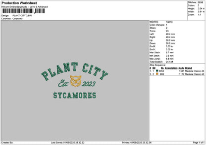 Citytext 0109 Embroidery File 6 sizes