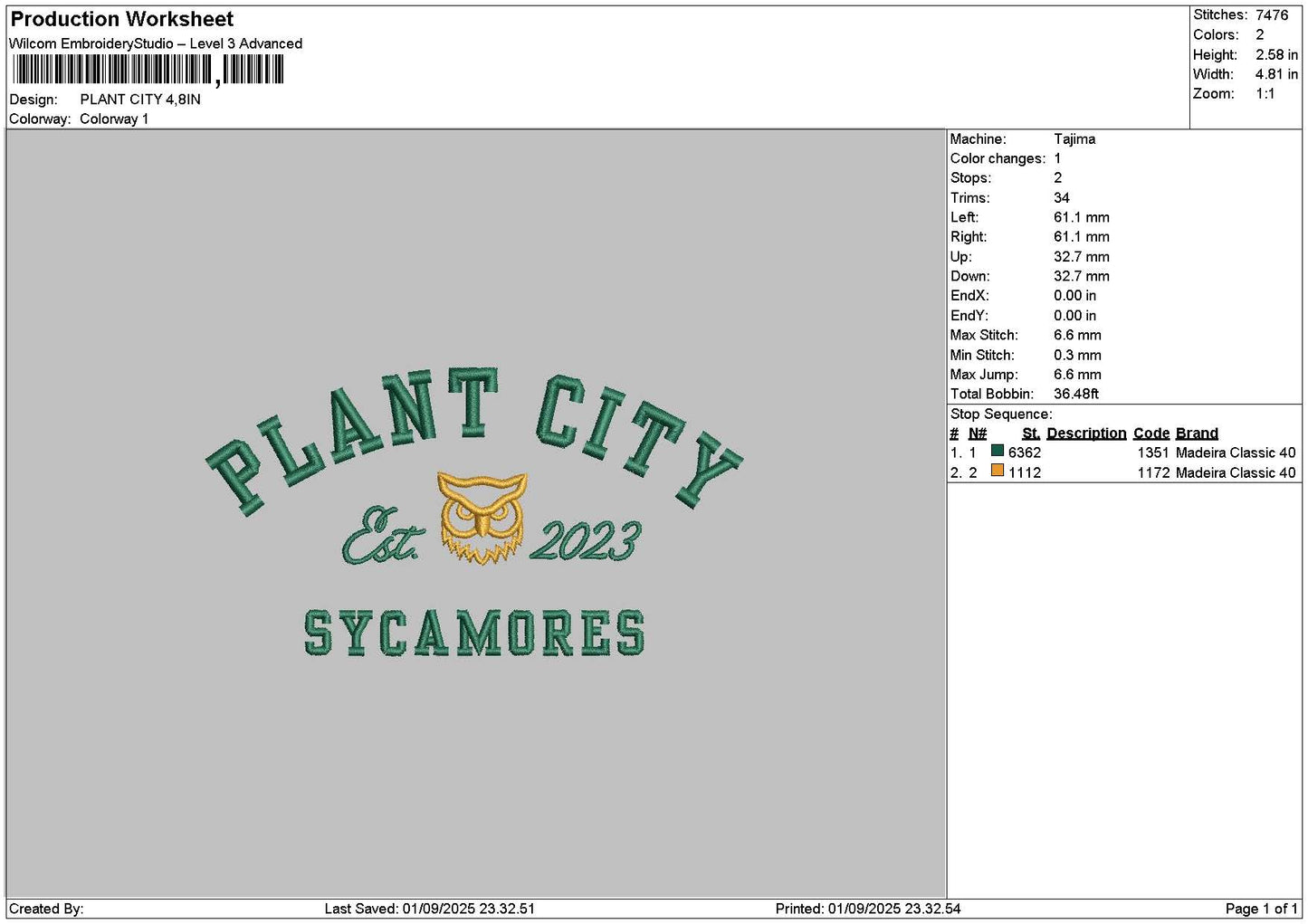 Citytext 0109 Embroidery File 6 sizes