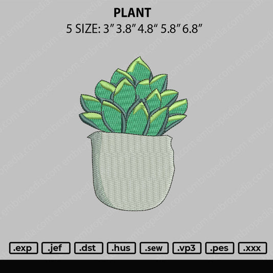 Plant Embroidery File 5 sizes