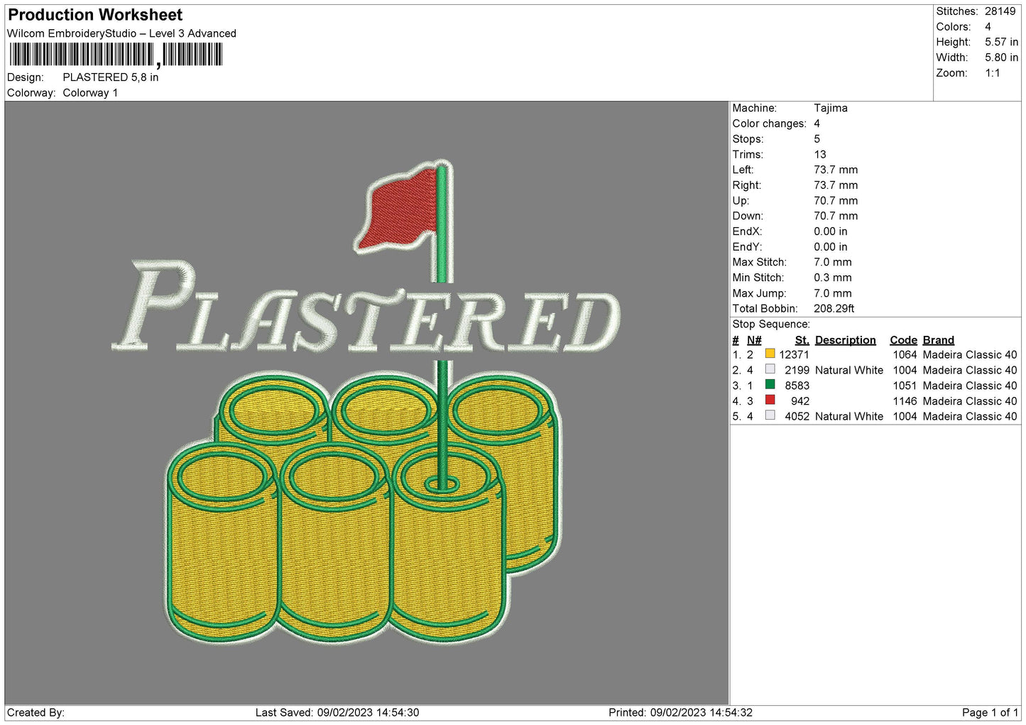 Plastered Emboidery File 6 sizes