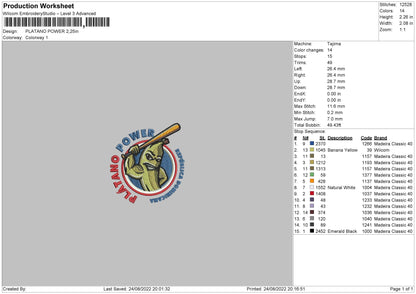Platano Embroidery File 5 sizes