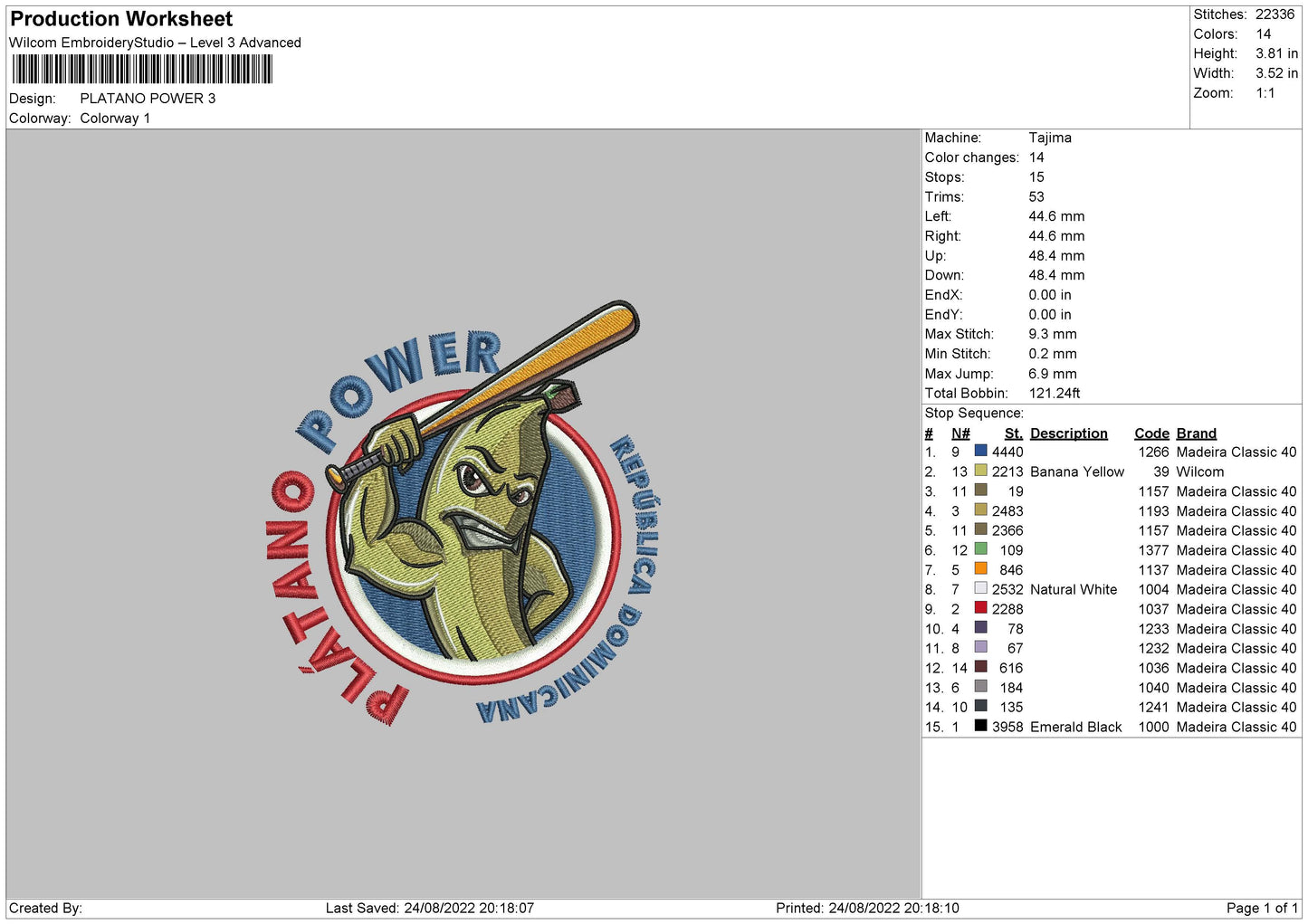 Platano Embroidery File 5 sizes