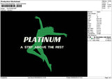 Platinumtext Embroidery File 6 sizes