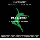 Platinumtext Embroidery File 6 sizes