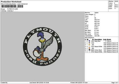 Roadtext Embroidery File 6 sizes