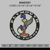 Roadtext Embroidery File 6 sizes