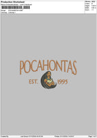 Pocahontastext0112 Embroidery File 6 sizes