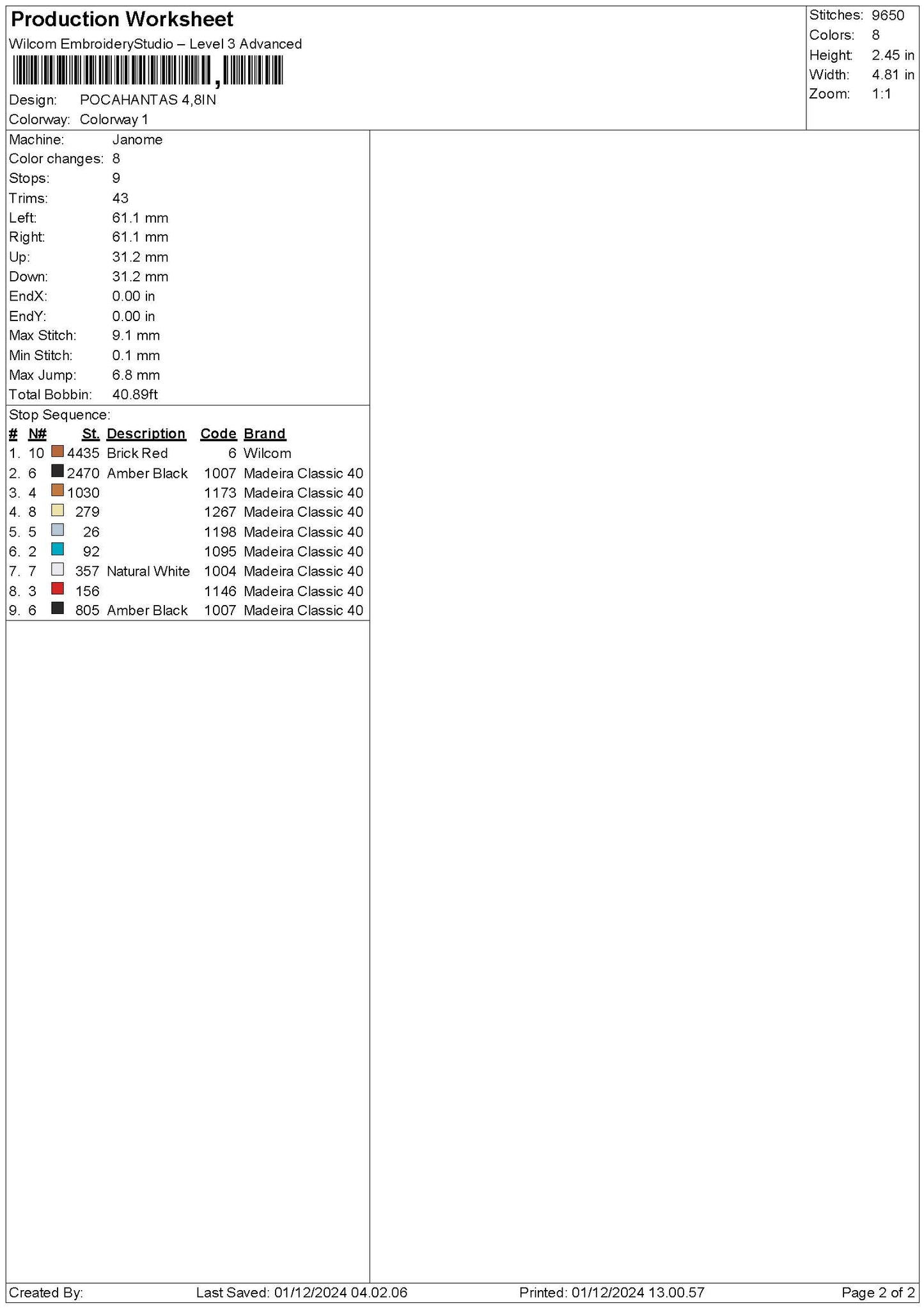 Pocahontastext0112 Embroidery File 6 sizes