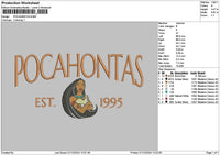 Pocahontastext0112 Embroidery File 6 sizes
