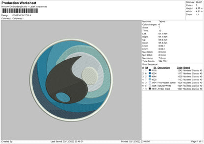 Pokemon Tcg Embroidery File 6 sizes