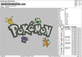 Pokemontext 1612 Embroidery File 6 sizes