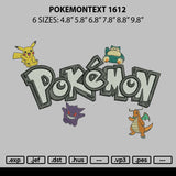 Pokemontext 1612 Embroidery File 6 sizes