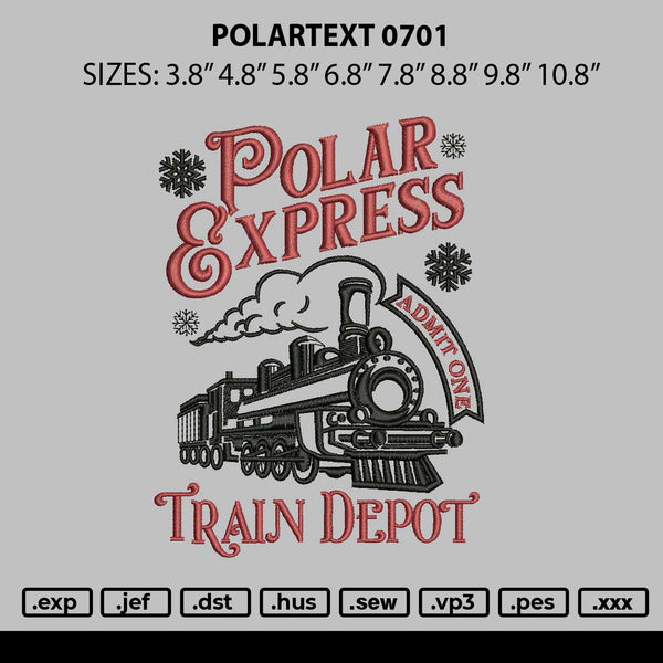Polartext 0710 Embroidery File 6 sizes
