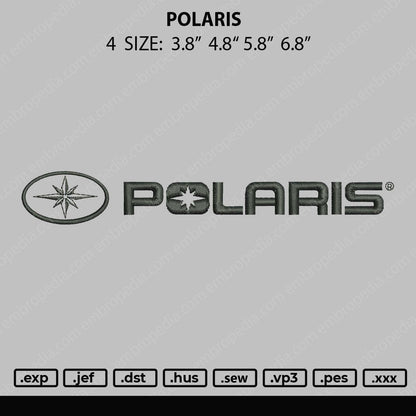 Polaris Embroidery File 4 size