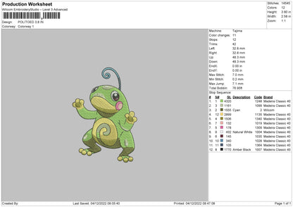 Politoed Embroidery File 6 sizes
