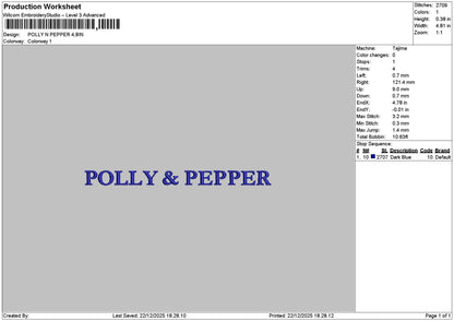 Pollytext Embroidery File 6 sizes