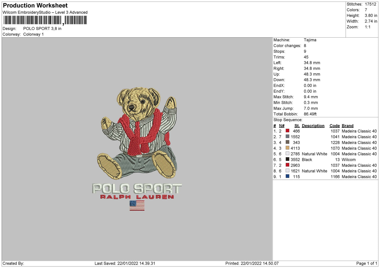 Polo Sport Embroidery File 4 size